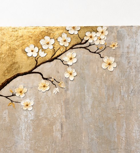 Studio close-up of raised blossoms