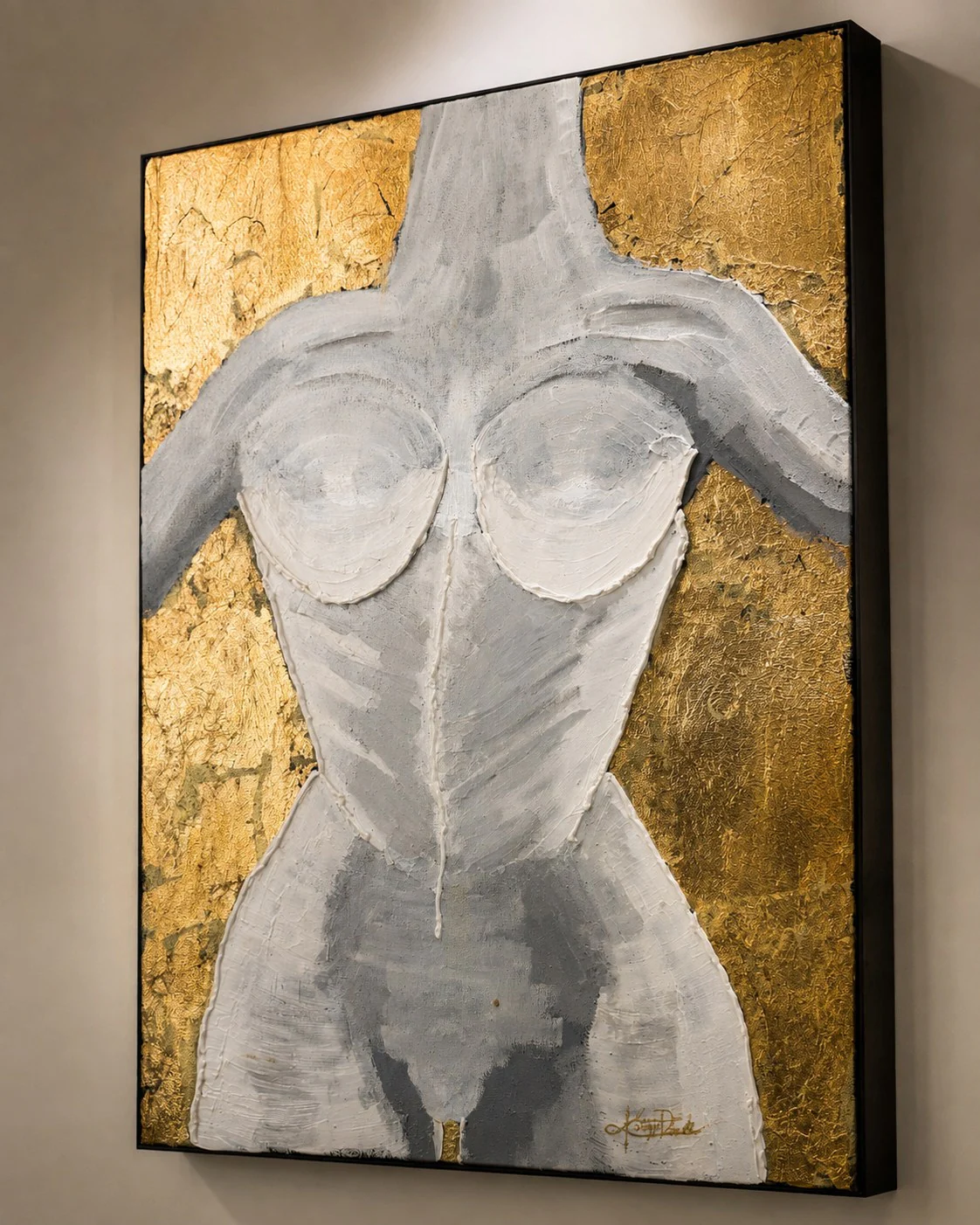 Gilded Form — Mixed media & gold leaf on canvas